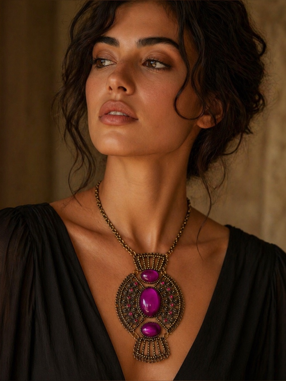 Vintage Egyptian revival Goldette Necklace